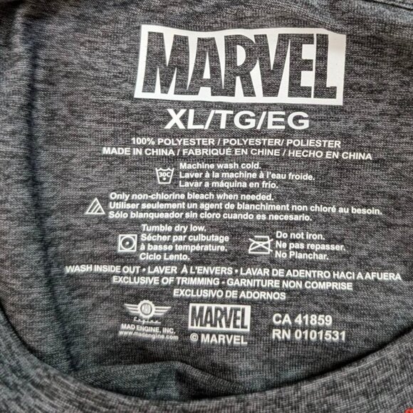 Marvel Deadpool Gray and Red Short Sleeve Tee - Picture 4 of 4